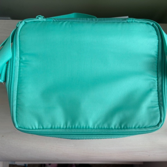 New Victoria’s Secret Turquoise Blue Woven Tote Bag & VS Turquoise Cooler Set - Picture 14 of 15